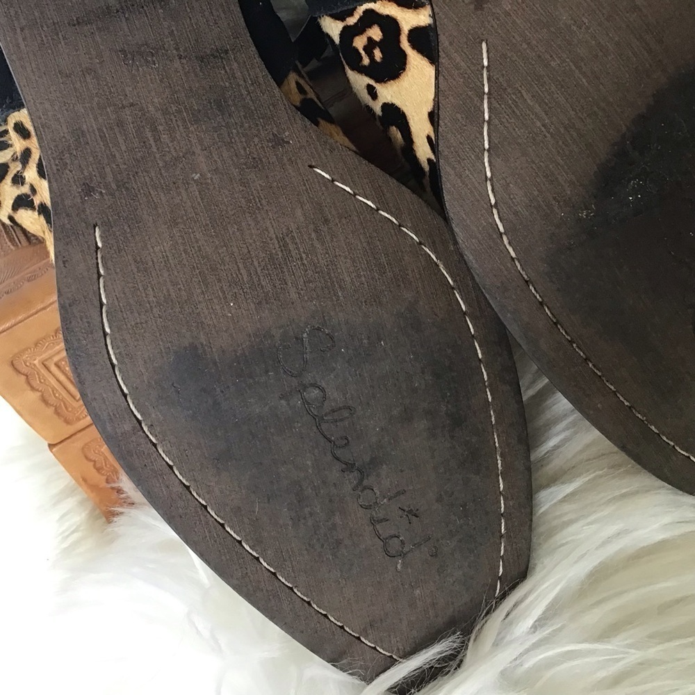 Anthropologie Splendid Leopard print Calf Hair/Suede Rosalie side zip Boots 8.5 - Picture 7 of 10